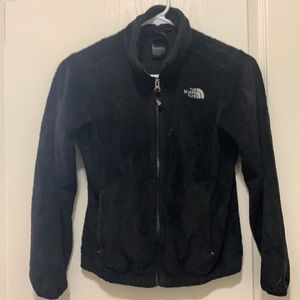 Girl’s black Oso fleece North Face jacket